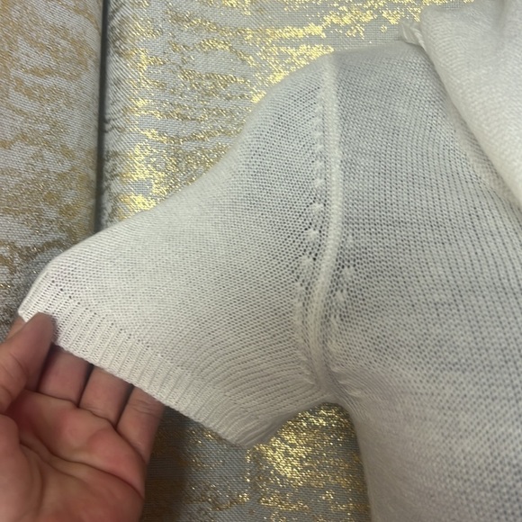 Tommy Hilfiger White Short Sleeve Cowlneck Sweater Top Size S - Picture 6 of 14